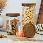Tala Ribbed Glass Storage Jar with FSC Acacia Lid 600ml