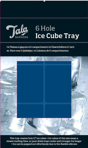 Tala Silicone 6 Hole Ice Cube Tray 2 inch Cubes