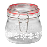 Tala 500ml Snowflake Glass Jar with stainless steel clip and red silicone seal