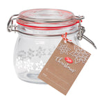 Tala 500ml Snowflake Glass Jar with stainless steel clip and red silicone seal