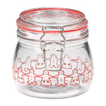 Tala 500ml Gingerbread Glass Jar with stainless steel clip and red silicone seal