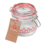 Tala 500ml Gingerbread Glass Jar with stainless steel clip and red silicone seal