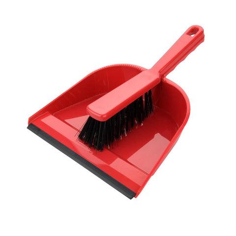 Elliott Red Dustpan & Brush Stiff Fibres