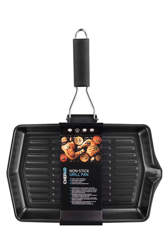 Chef Aid Non Stick Grill Pan With Folding Handle