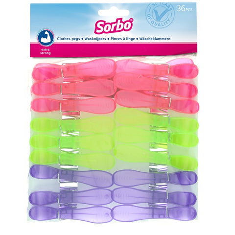 Sorbo 36 Pack Plastic Clothes Pegs