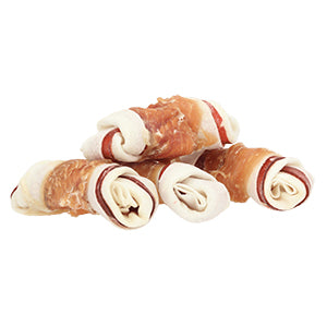 Pets Unlimited Tricolor Chewy Bone With chicken Small 4 Pieces
