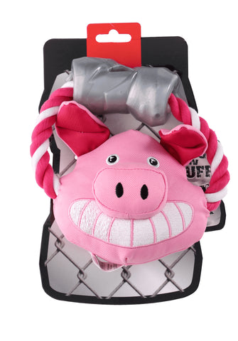 Ruff and Tuff 202132 CanvasRope & TPR Rubber Toy - Pig