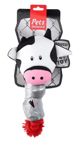 Ruff and Tuff 202136 Canvas  Rope & TPR Rubber Toy - Cow Head