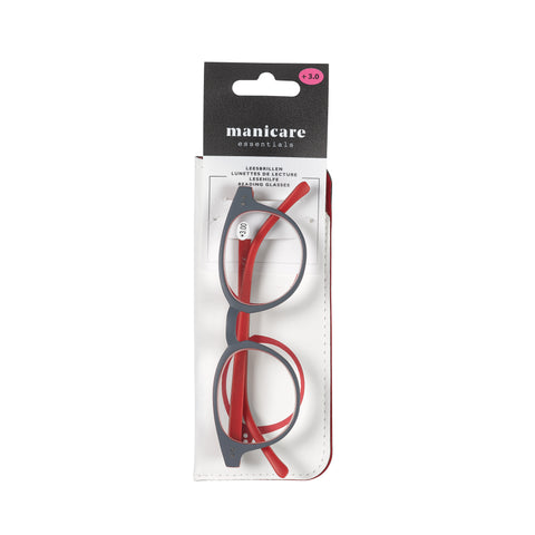 Manicare Reading Glasses +2.5 Rounded Red/Grey
